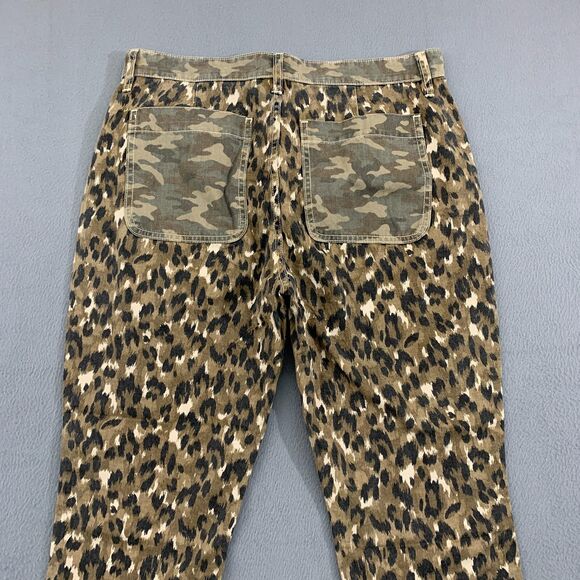 Anthropologie Current/Elliott Animal Print 30 The Clean Weslan Camo Cropped - Picture 14 of 16